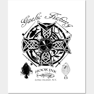 Gaelic fishing hook ink Posters and Art